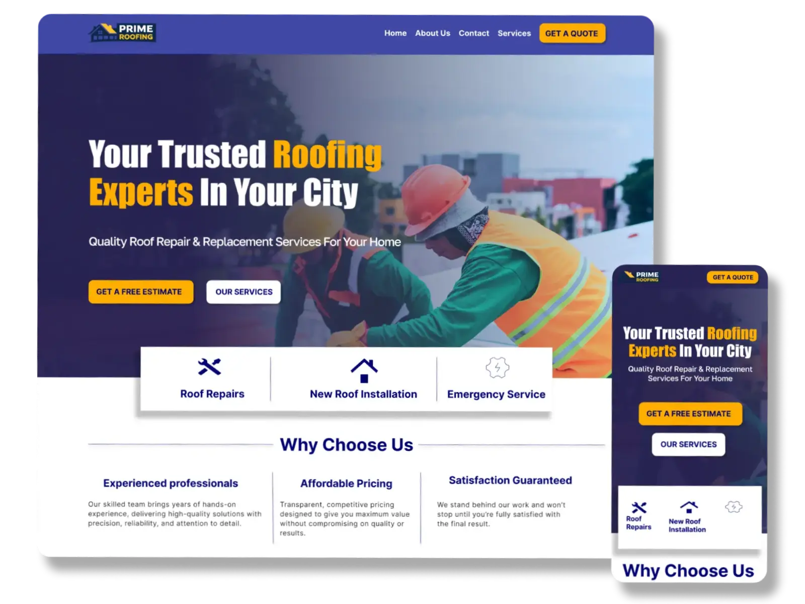 Roofing website demo